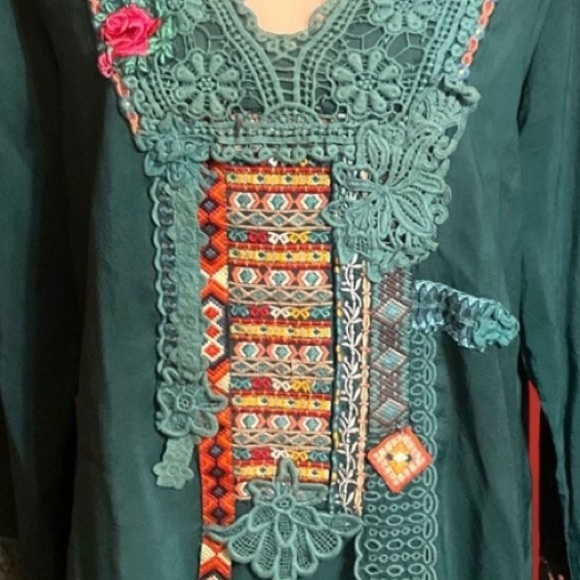 Johnny Was Green Tunic Size Small NWOT. - Picture 4 of 10
